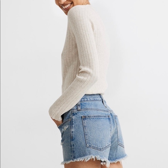 MADEWELL•distressed dark denim shorts woman 24 - Picture 3 of 8